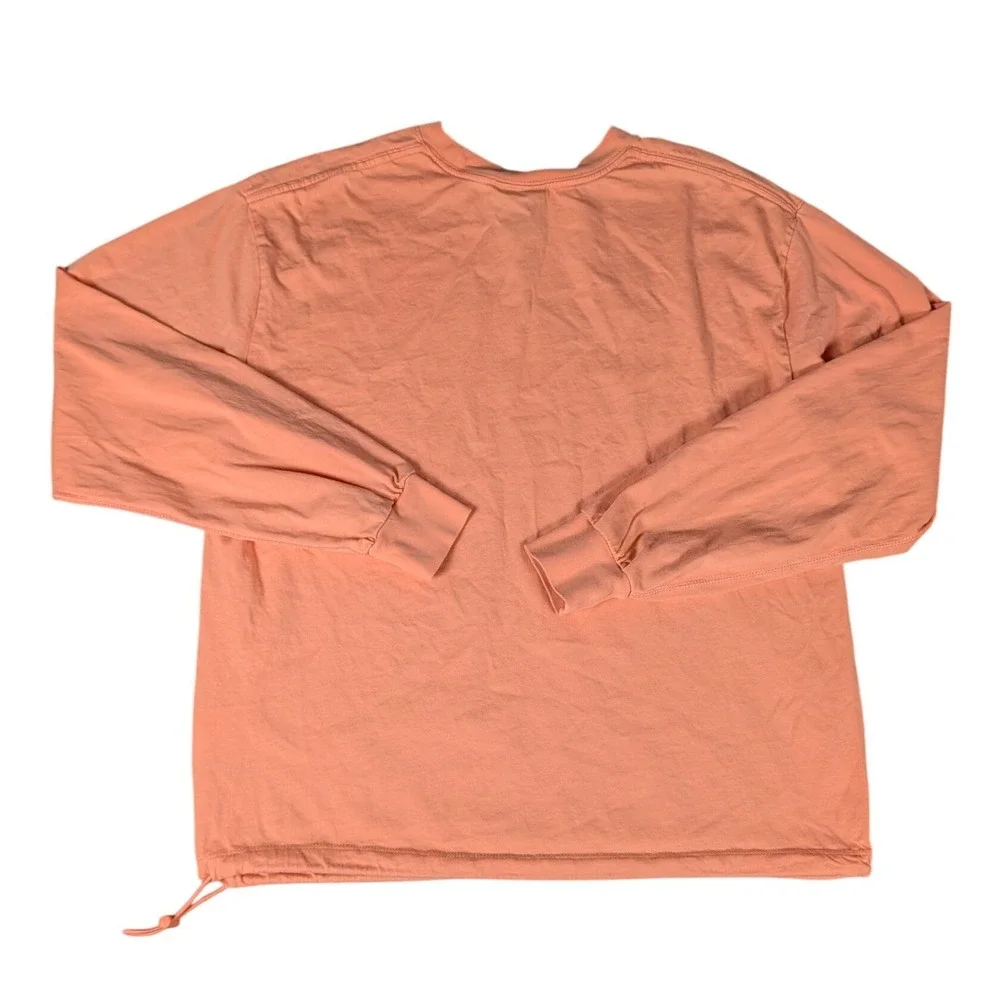 Nike Long Sleeve Shirt Peach Zebra Print Swoosh Adjustable Hem Top